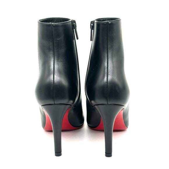 Christian Louboutin PUMPPIE BOOTY 85 Leather Ankle Boots Heels Black - Picture 11 of 15